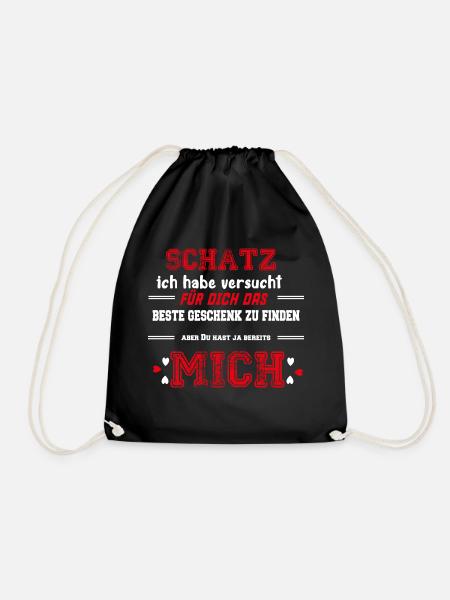 Schatz ich habe versucht das perfekte Geschenk für - Turnbeutel - Schwarz