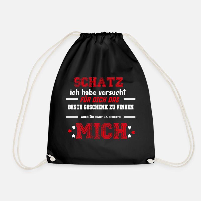 Schatz ich habe versucht das perfekte Geschenk für - Turnbeutel - Schwarz