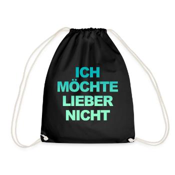 Bartleby der Schreiber - Ich möchte lieber nicht - Turnbeutel - Schwarz - Vorne