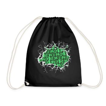 Cool Swim Dad Tshirts Biker Water Fun Jokes - Drawstring Bag - black - Front