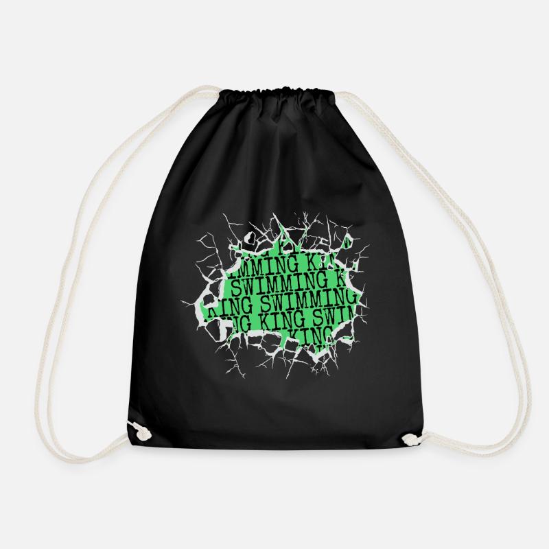 Cool Swim Dad Tshirts Biker Water Fun Jokes - Drawstring Bag - black
