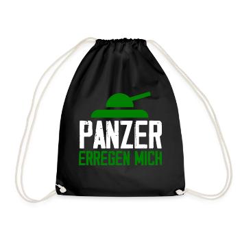 Panzer erregen mich grün - Turnbeutel - Schwarz - Vorne