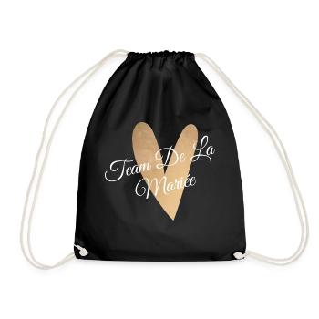 Team de la mariée coeur doré - Sac de sport léger - noir - Devant