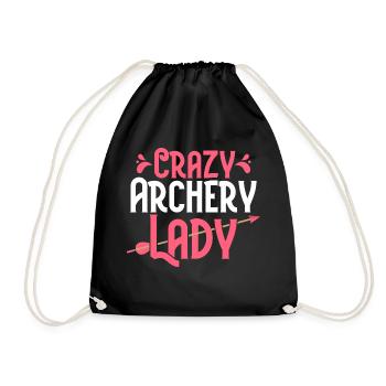 Crazy Archery Lady Bow & Arrows Target Archer - Turnbeutel - Schwarz - Vorne