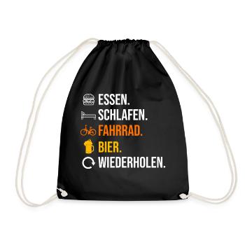 Radfahrer Fahrradfahrer Bier Rad Fahrrad - Turnbeutel - Schwarz - Vorne