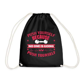 POUSSEZ-VOUS Bodybouilding GYM FITNESS - Sac de sport léger - noir - Devant