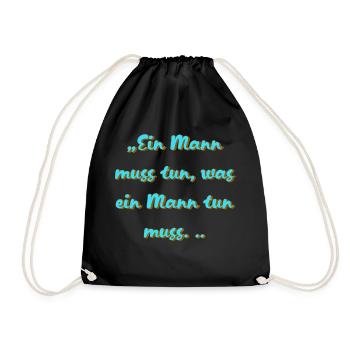 Ein Mann - Turnbeutel - Schwarz - Vorne