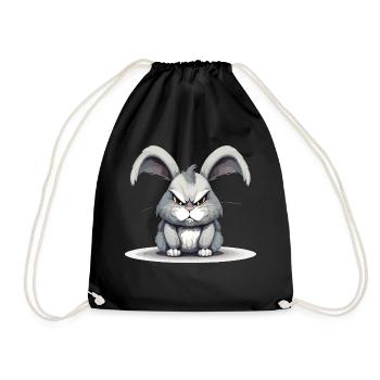 Zaar the Angry Rabbit - Drawstring Bag - black - Front
