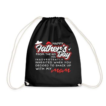 Happy Fathers Day From The Kid - Drawstring Bag - black - Front