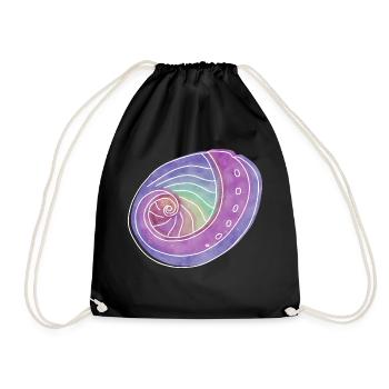 « Abalone », design de ligne boho, série « Shells » - Sac de sport léger - noir - Devant
