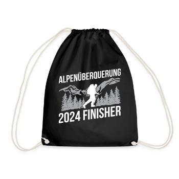 Alpenüberquerung Für Alpenüberquerer Wanderin Wand - Turnbeutel - Schwarz - Vorne