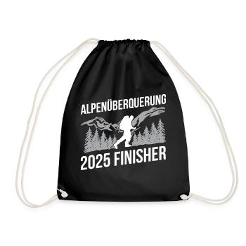 Alpenüberquerung Für Alpenüberquerer Wanderin Wand - Turnbeutel - Schwarz - Vorne