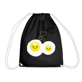 Fried Eggs Love - Drawstring Bag - black - Front