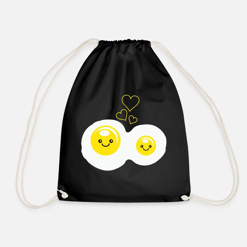 Amour des œufs au plat - Sac de sport léger - noir