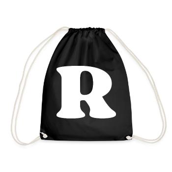 Letter r - Drawstring Bag - black - Front