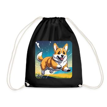 Mignon chien gallois Corgi - Sac de sport léger - noir - Devant