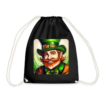 Saint Patricks Day Irish Kobold Leprechaun Wichtel - Turnbeutel - Schwarz - Vorne