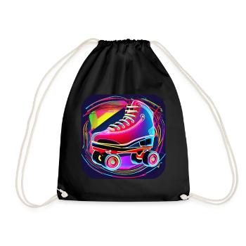Patins à roulettes Disco colorés dans un style rétro - Sac de sport léger - noir - Devant