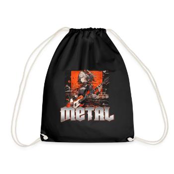 Metal Music Album Cover - Anime Shirt - Drawstring Bag - black - Front