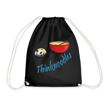 Thinknoodles, funny design - Drawstring Bag - black - Front