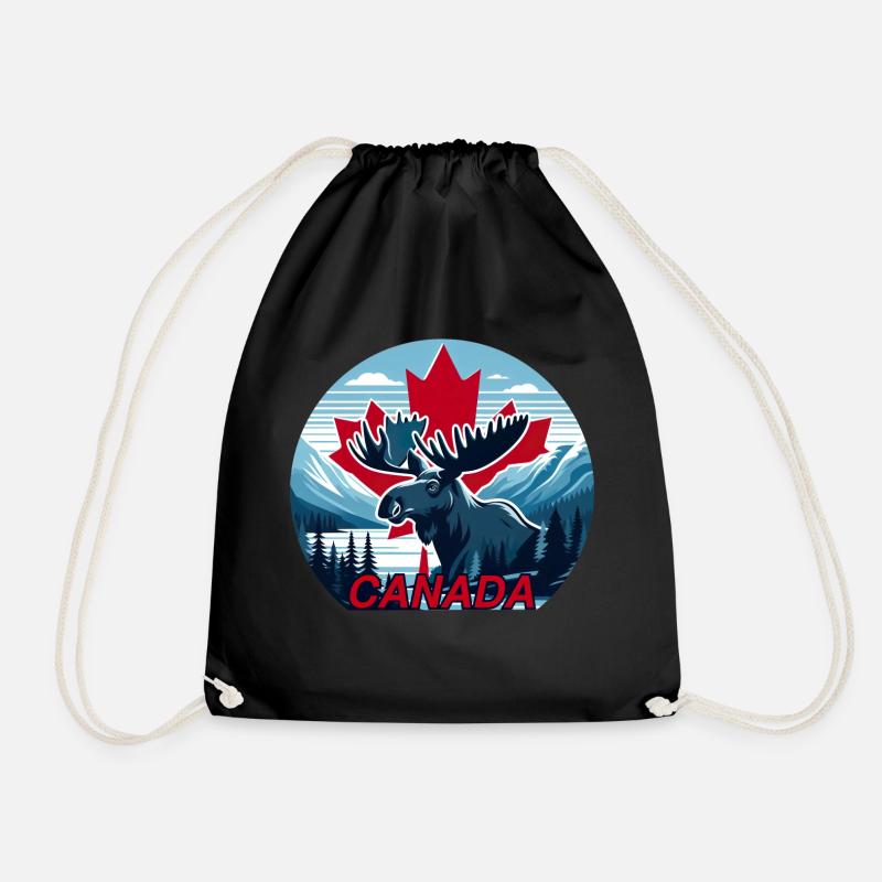 Canada 14 - Drawstring Bag - black