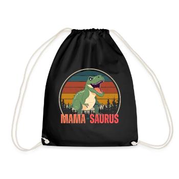 Mama saurus - Drawstring Bag - black - Front