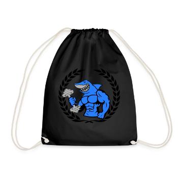 shark hai bodybuilding Hantel - Turnbeutel - Schwarz - Vorne