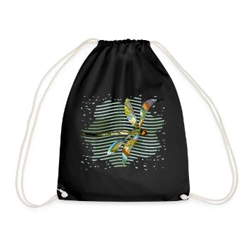 Dragonfly - Drawstring Bag - black - Front