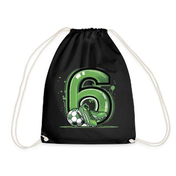 Football 6 years old - Drawstring Bag - black - Front