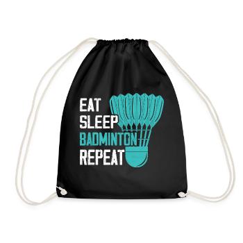Mangez, dormez, badminton, joueur récurrent, entraîneur - Sac de sport léger - noir - Devant