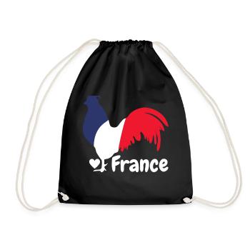 French rooster blue white red - Drawstring Bag - black - Front