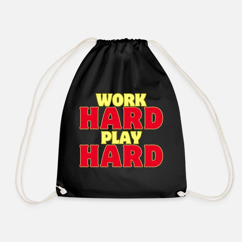 Work hard, play hard - Drawstring Bag - black