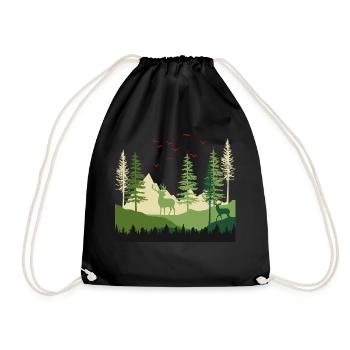 Forest Serenity Escape - Drawstring Bag - black - Front