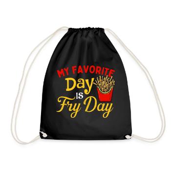 Mon jour préféré est le jour des frites - Frites amusantes - Sac de sport léger - noir - Devant