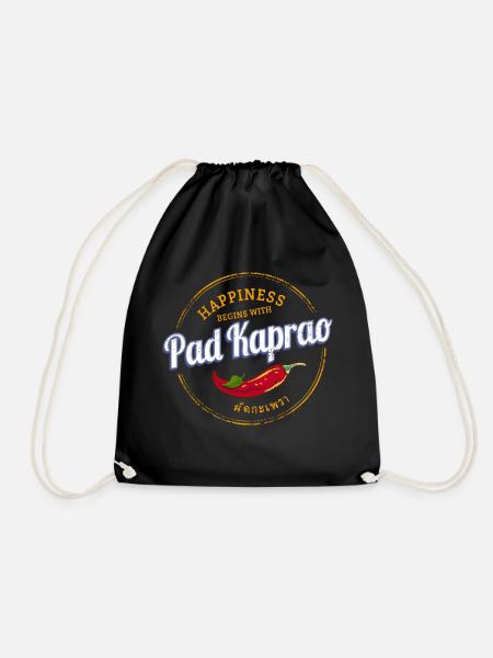 Pad Kaprao Chili Retro Streetfood Vintage Thailand - Turnbeutel - Schwarz