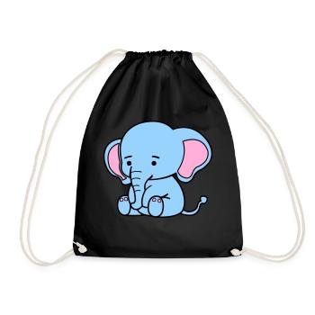 cute elephant - Turnbeutel - Schwarz - Vorne