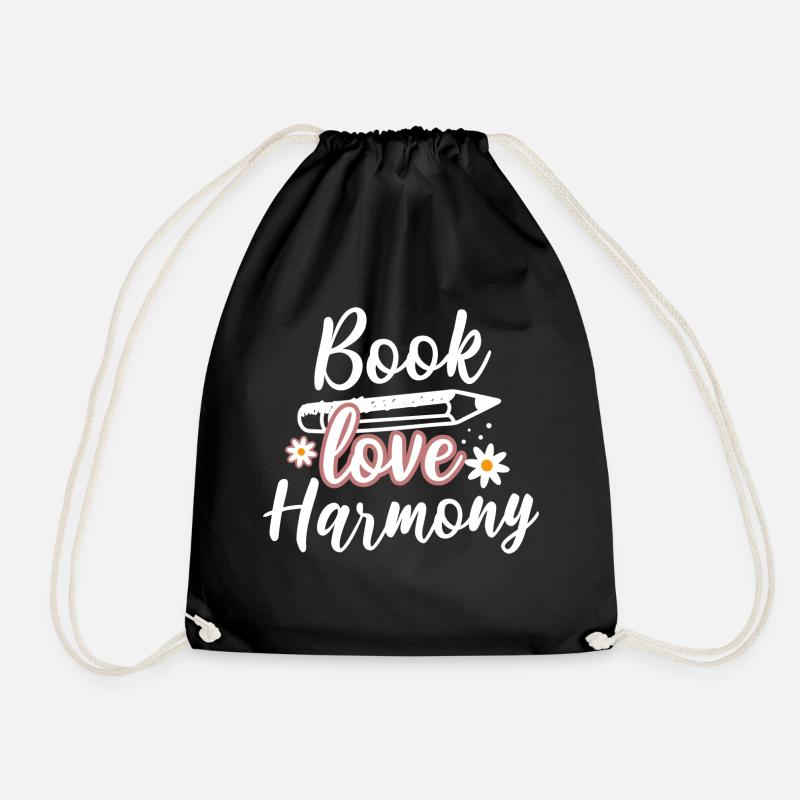 Book love - Turnbeutel - Schwarz