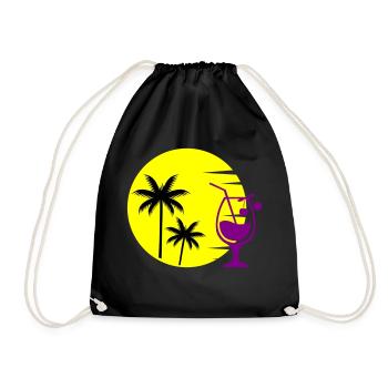 cocktail sunset - Drawstring Bag - black - Front