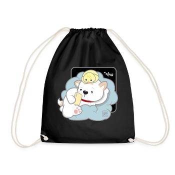 Chien Coréen - Style Japonais 03B - Sac de sport léger - noir - Devant