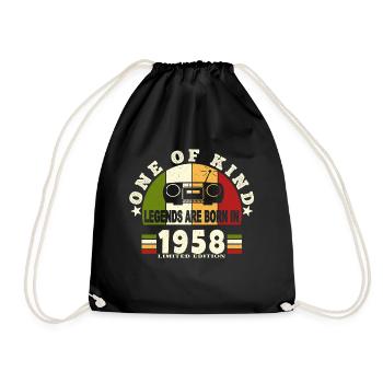 1958 Birth of legend 1958 born in 1958 birthday - Drawstring Bag - black - Front