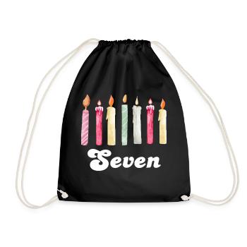 7e anniversaire bougie - Sac de sport léger - noir - Devant