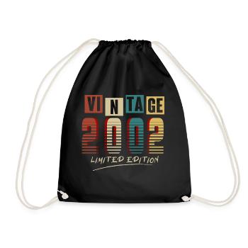Jahrgang 2002: Limitierte Auflage - 23. Jubiläum. - Turnbeutel - Schwarz - Vorne