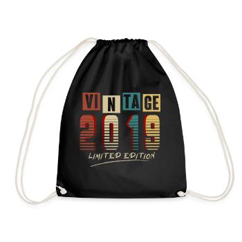 Vintage 2019: Limited Edition - 6th Anniversary. - Drawstring Bag - black - Front