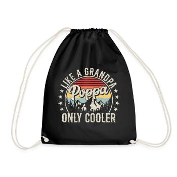 Like A Grandpa Poppa Only Cooler Retro Fathers Day - Drawstring Bag - black - Front