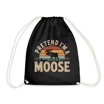 Funny moose saying - Drawstring Bag - black - Front