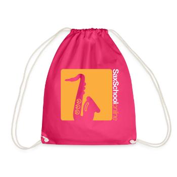 Sax School Online - Drawstring Bag - fuchsia - Front