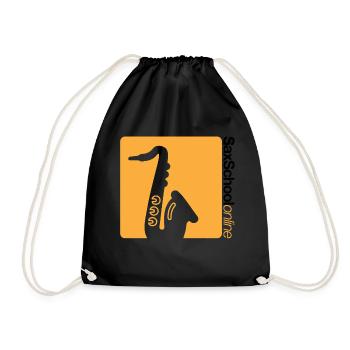 Sax School Online - Orange Sax - Drawstring Bag - black - Front