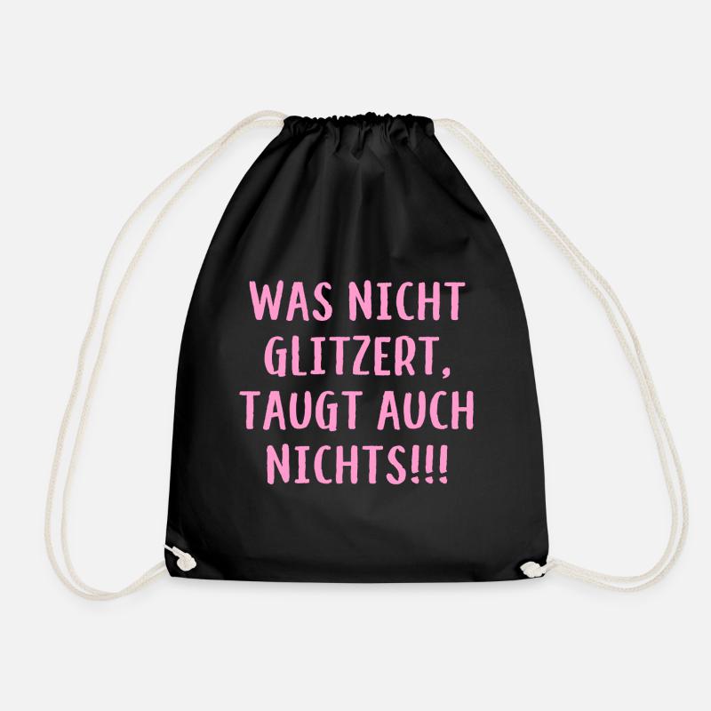 Was nicht glitzert, taugt auch nichts!!! - Glitzer - Turnbeutel - Schwarz
