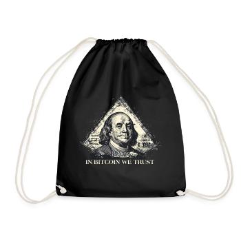 Bitcoin we trust Benjamin Franklin Dollar BTC - Turnbeutel - Schwarz - Vorne