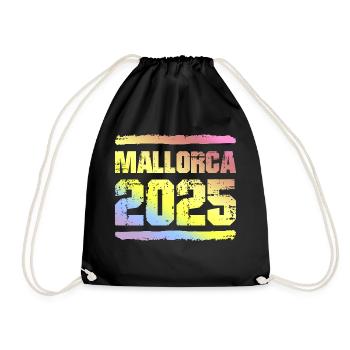 Mallorca 2025 Bunt - Turnbeutel - Schwarz - Vorne